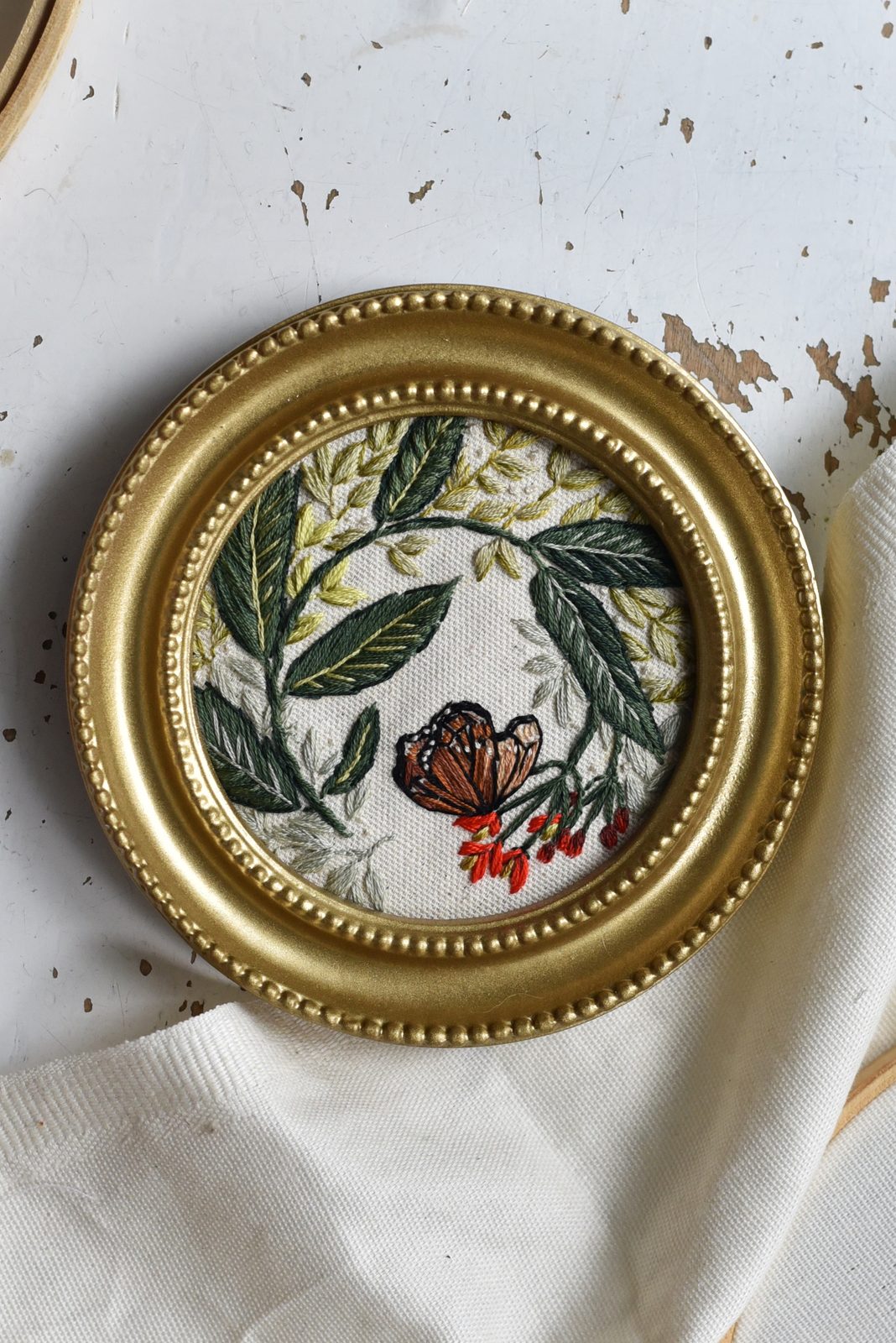 Monarch on Milkweed — detail